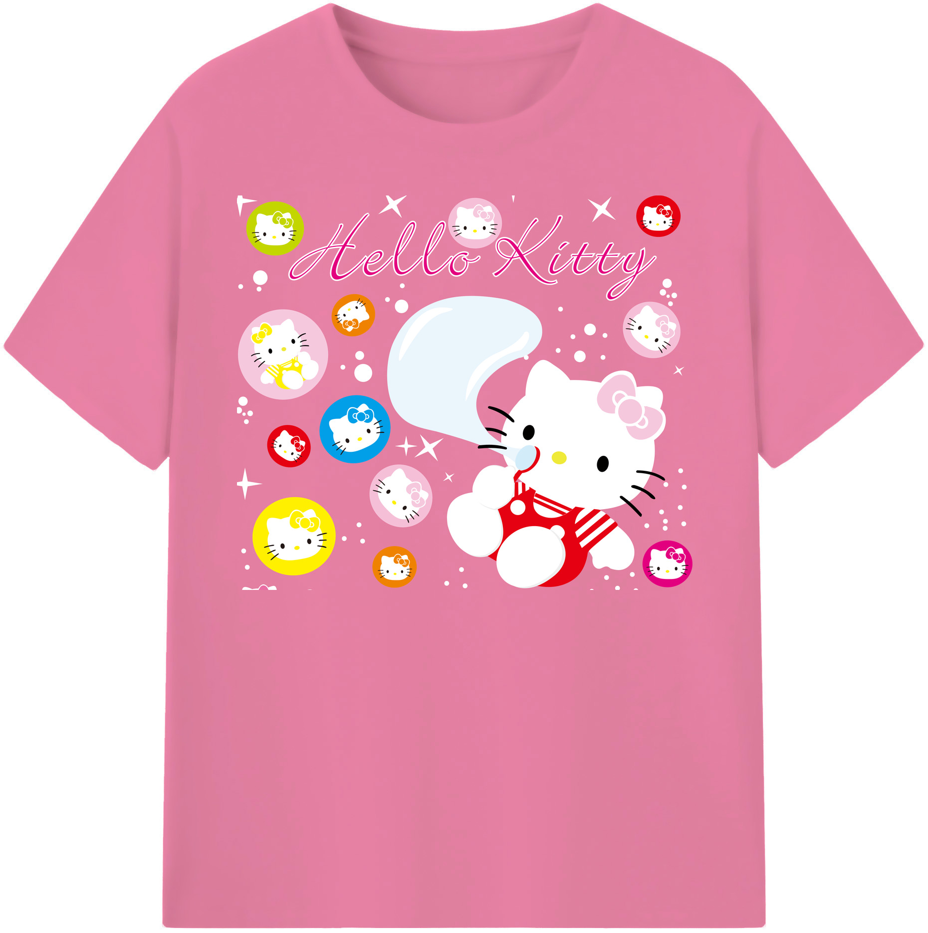 （画像用） Hello Kitty ハローキティ 綿100％半袖Tシャツ（フロントプリント）